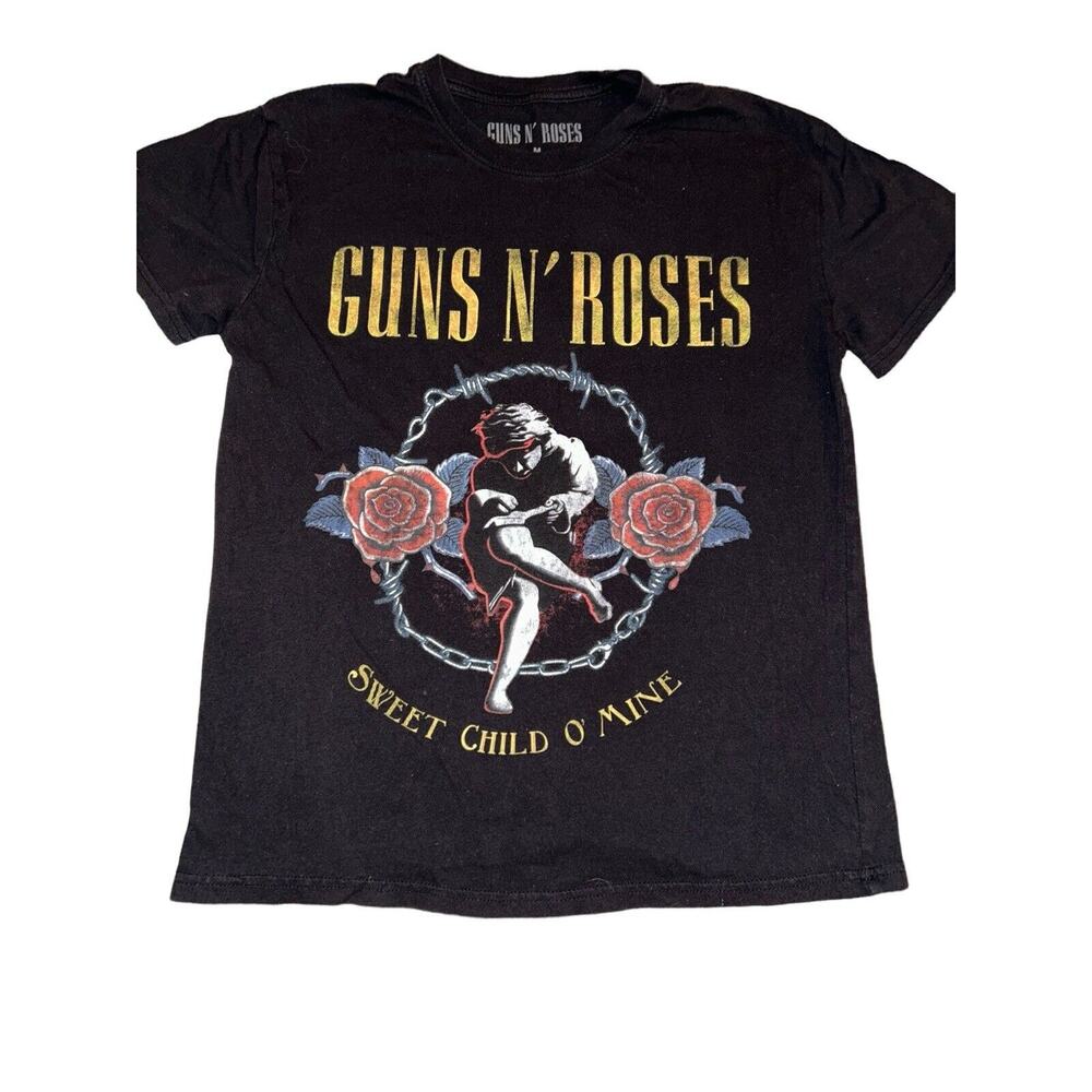 Guns N Roses Men's T-Shirt Size M Sweet Child‎ Graphic Print Short Sleeve Black